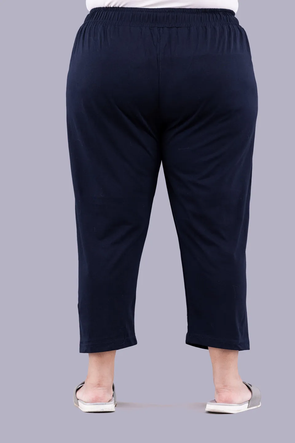 Cotton Capris For Women - Half Capri Pants - Navy Blue