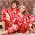 Couples Sexy Satin Silk Pajama Set with pants