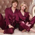 Couples Sexy Satin Silk Pajama Set with pants