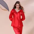 Couples Sexy Satin Silk Pajama Set with pants