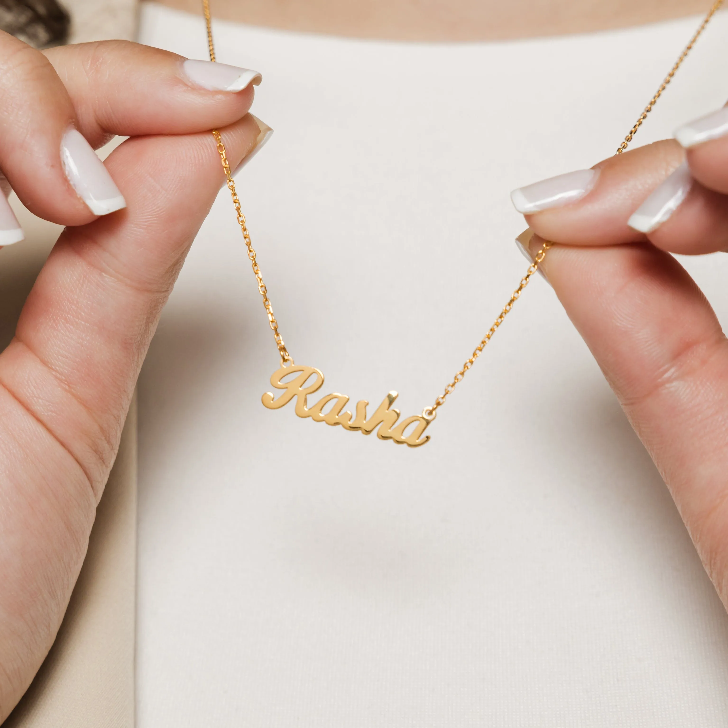 Custom Name Necklace - 14K Solid Gold