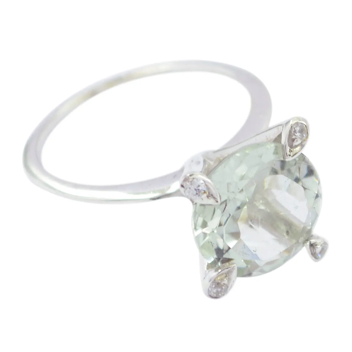 Cute Gemstones Green Amethyst 925 Silver Ring Jewelry Accessorie