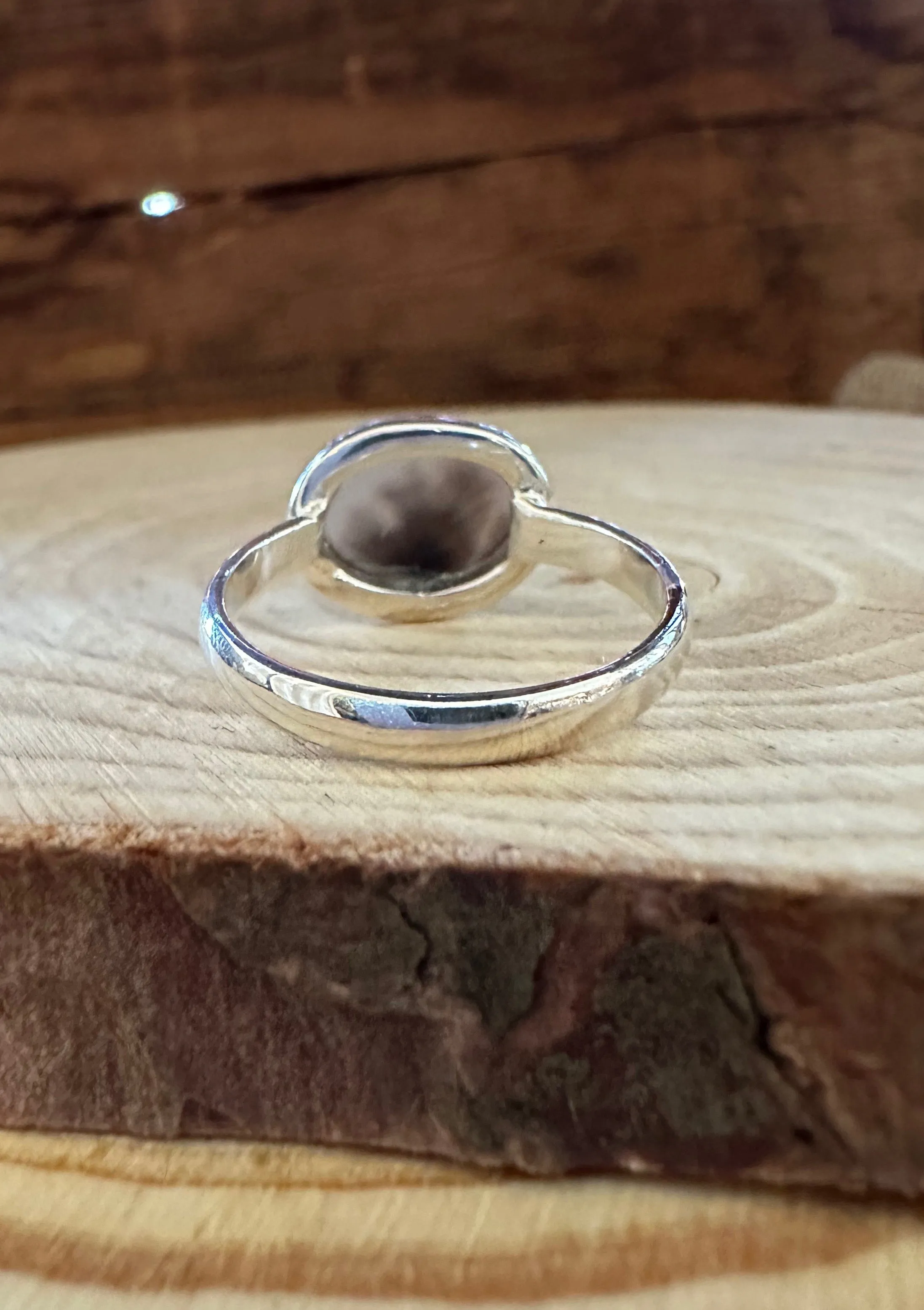 DENDRITIC AGATE and Silver Ring Size 8