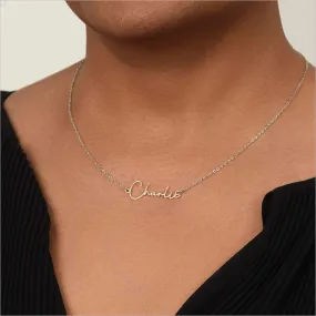 Elegant Script Custom Personalized Signature Style Name Necklace, Jewelry Gifts For Her