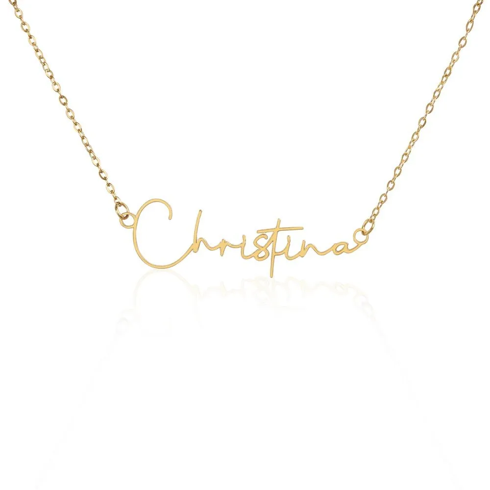 Elegant Script Custom Personalized Signature Style Name Necklace, Jewelry Gifts For Her