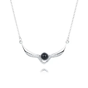 Female Angel Wings Diamond Projection Necklace