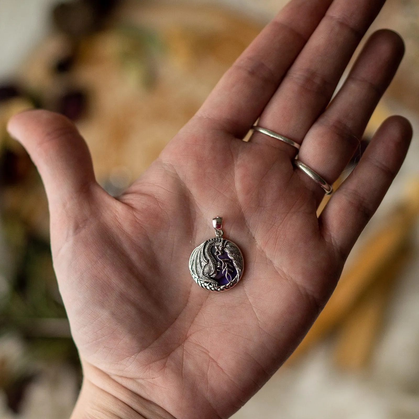 Fire and Water Energy~  Dragon Pendant Abalone Shell with Sterling Silver Dragon ~ Silver Chain Included.