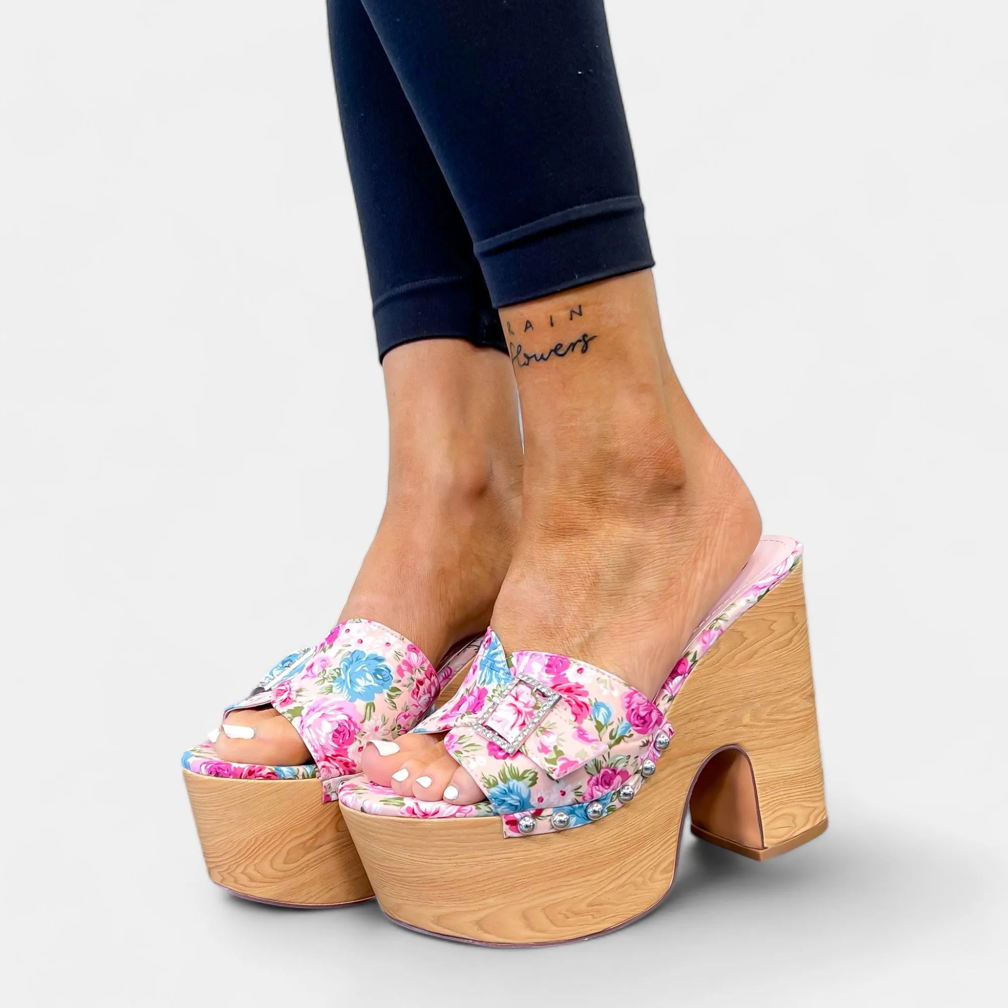 Floral Bloom Platform Heels