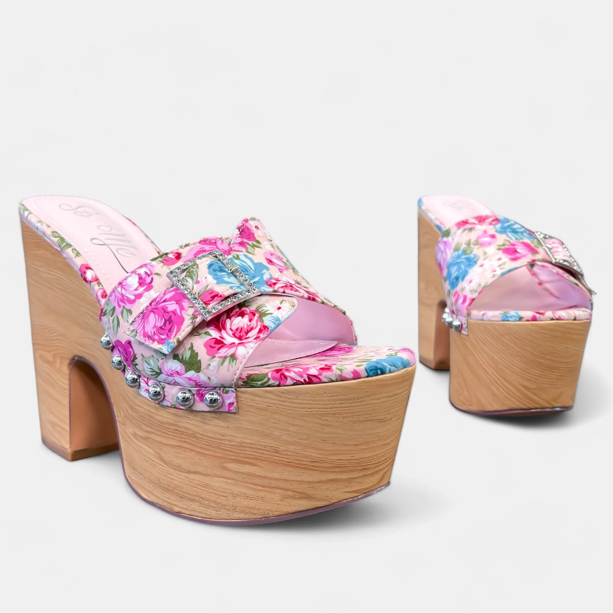 Floral Bloom Platform Heels