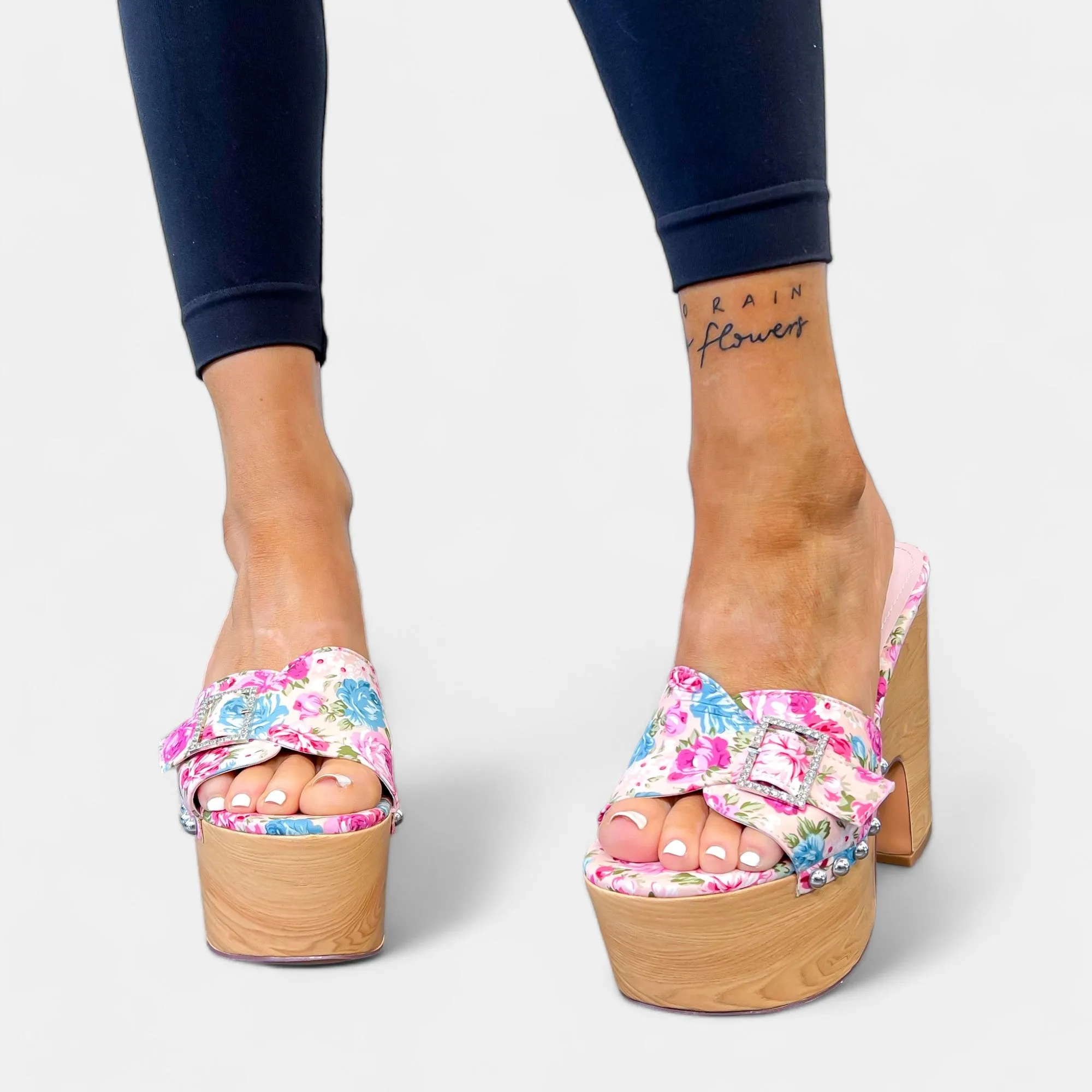 Floral Bloom Platform Heels