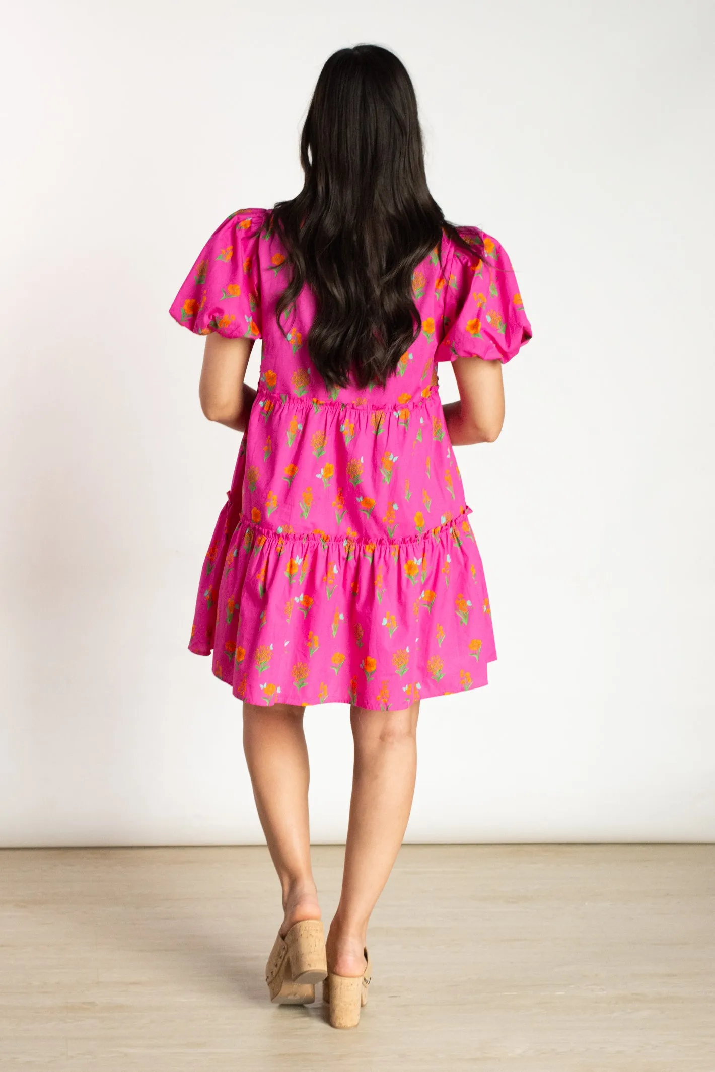 Floral Feelings Fuchsia Floral Dress