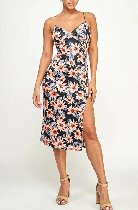 Floral Stretch Bodycon Dress