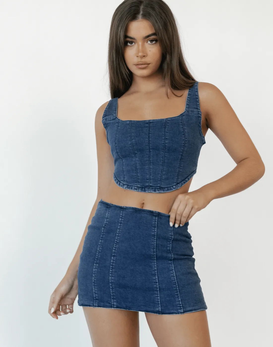 Focus Corset Top (Denim)