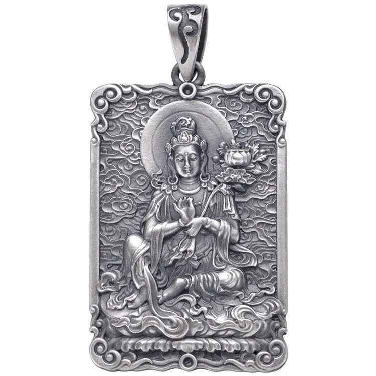 Framed Gesture of Debate Buddha Pendant Necklace