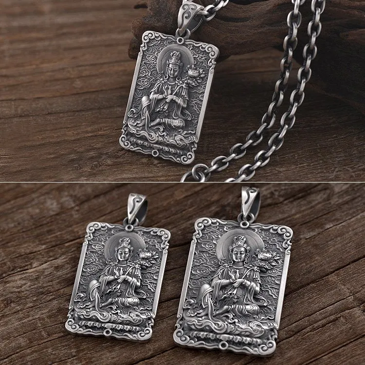 Framed Gesture of Debate Buddha Pendant Necklace