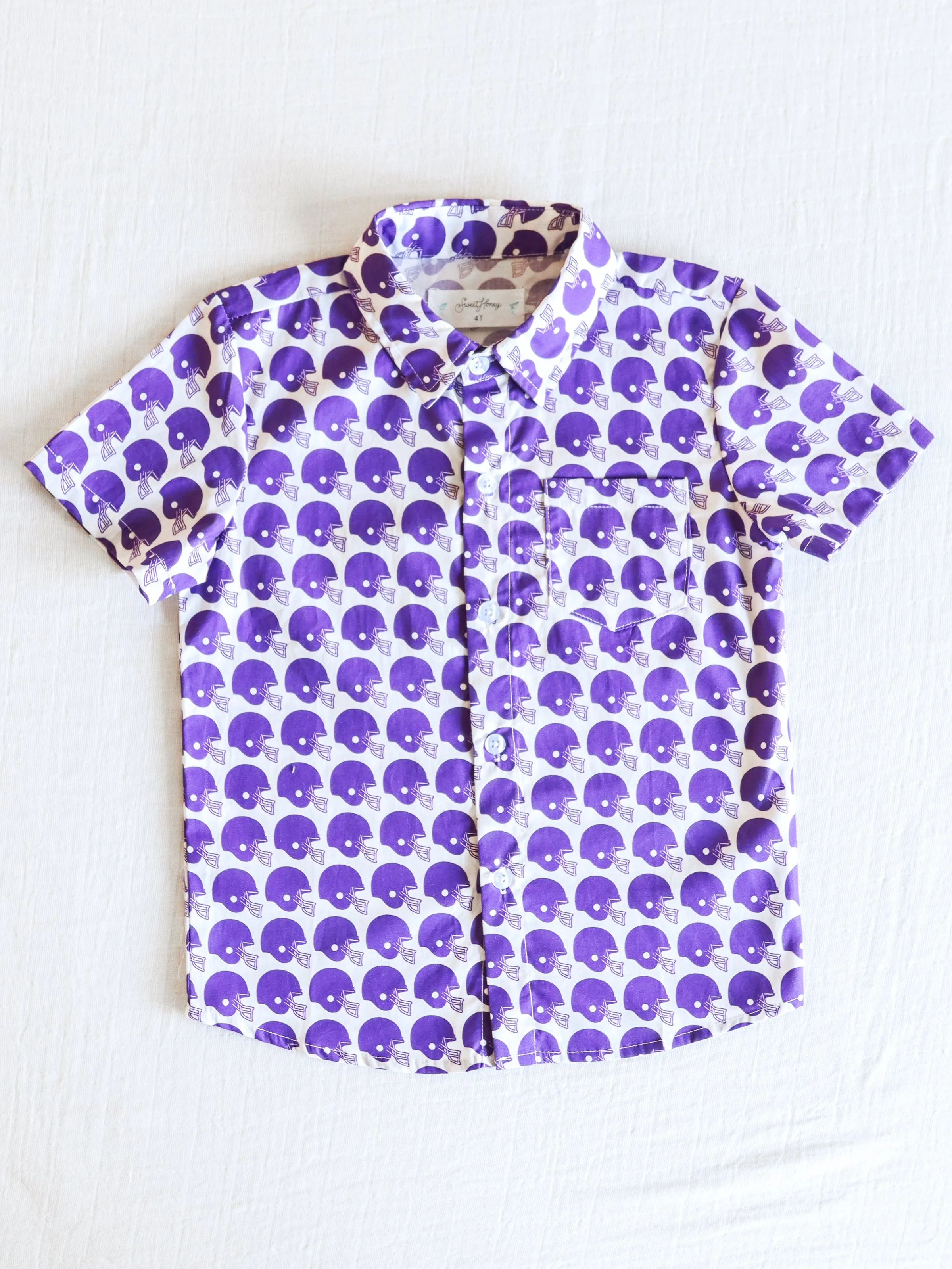 Gameday Button Up Shirt - Poppin' Purple