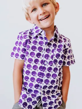 Gameday Button Up Shirt - Poppin' Purple