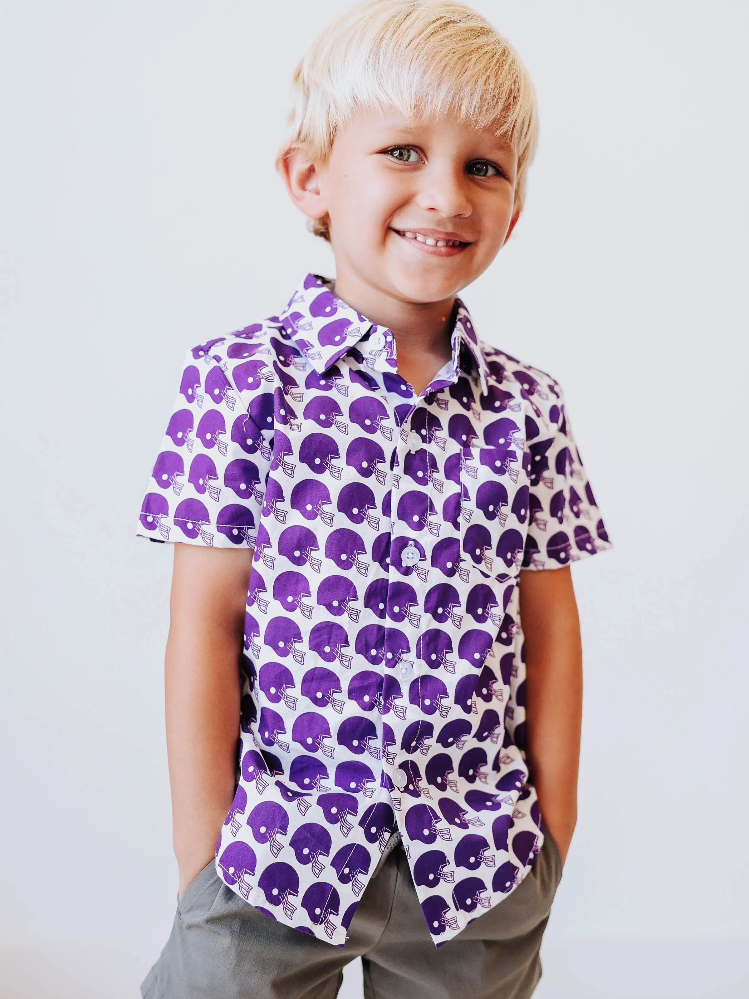 Gameday Button Up Shirt - Poppin' Purple