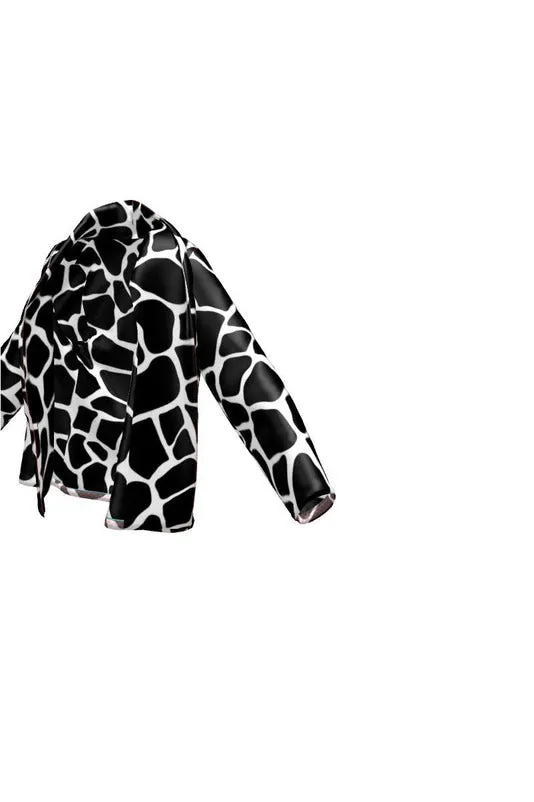 Giraffe Print Wrap Blazer