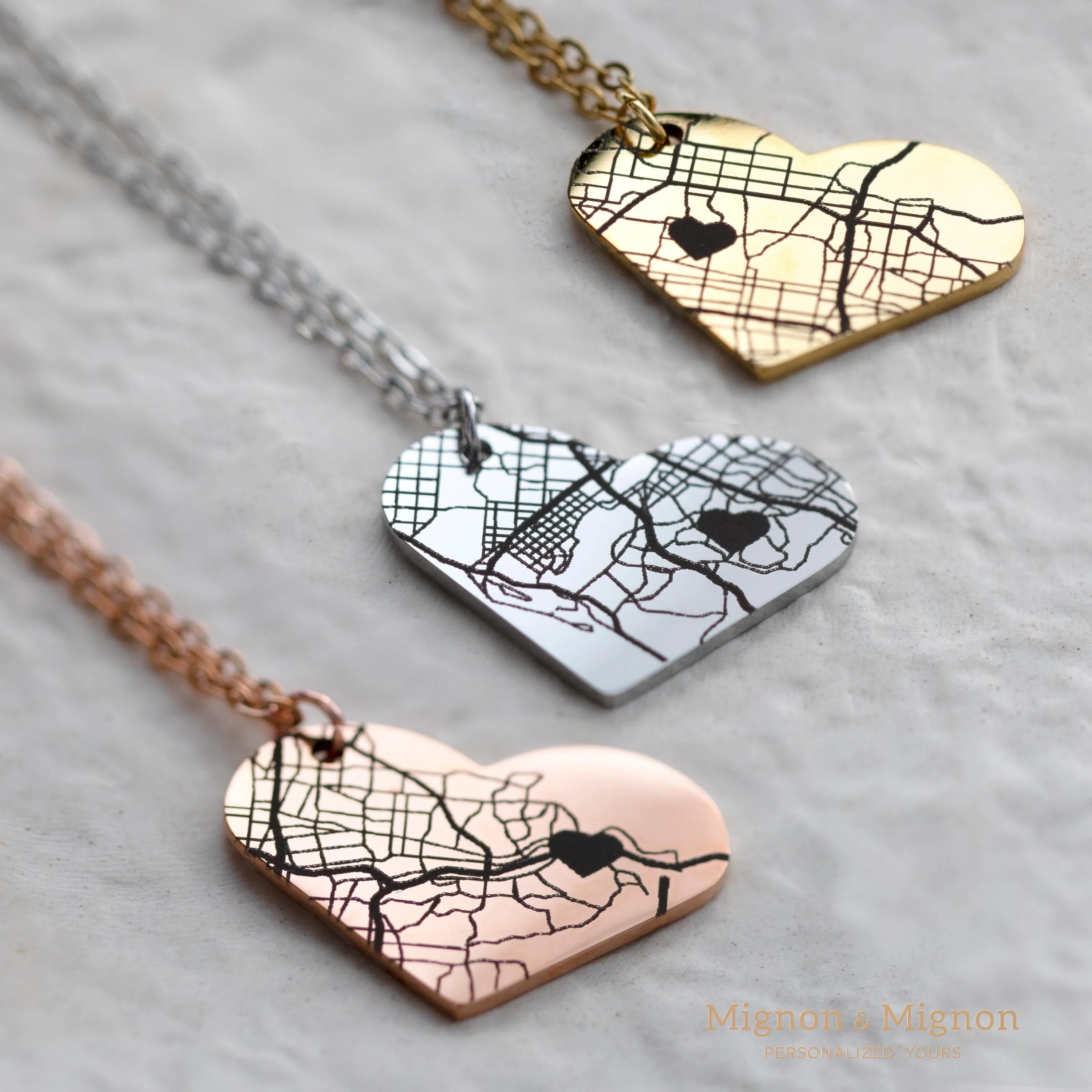 Heart Map Necklace