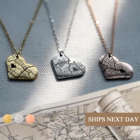 Heart Map Necklace