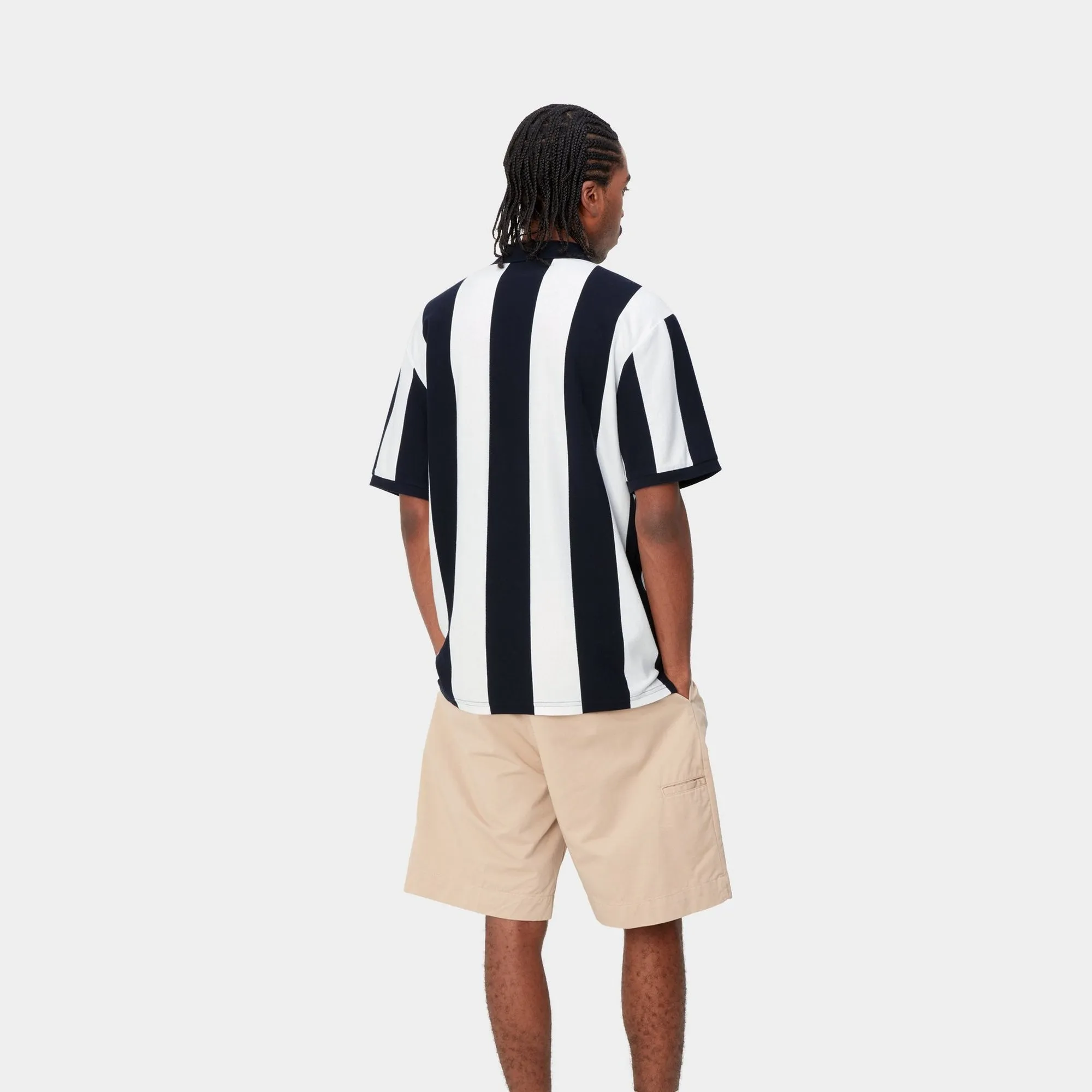 Hinton Stripe Polo | Dark Navy