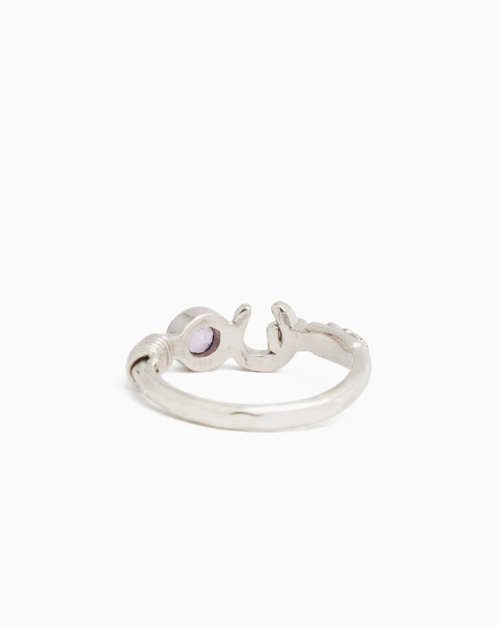 Hook Ring with Stone - Amethyst