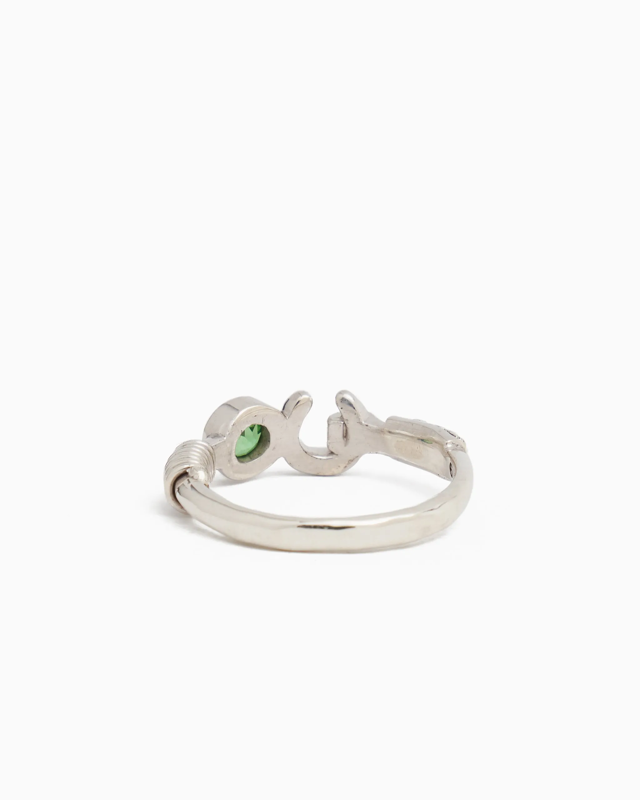 Hook Ring with Stone - Green Zircon