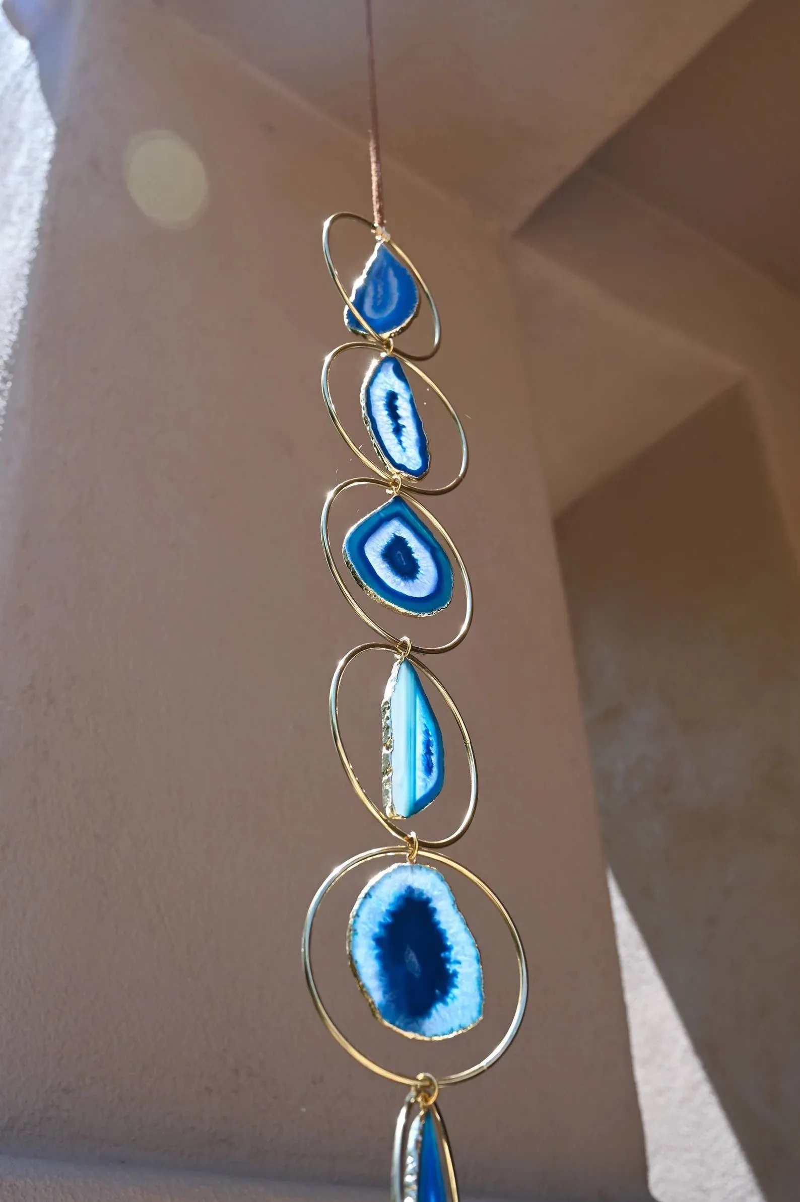 Indigo Skies Blue Agate Geode Hanger