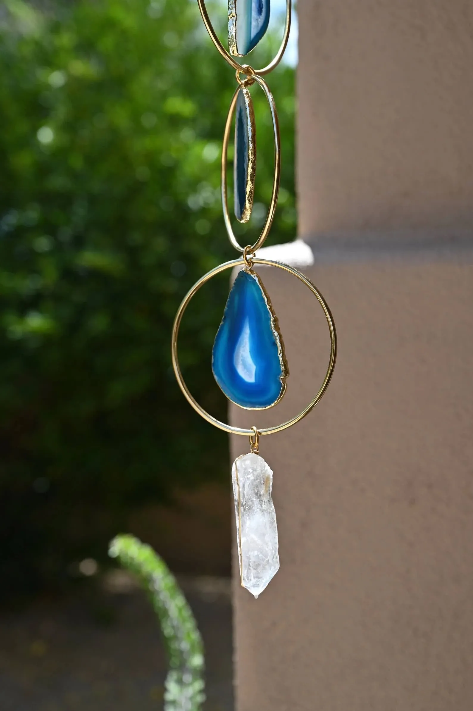 Indigo Skies Blue Agate Geode Hanger