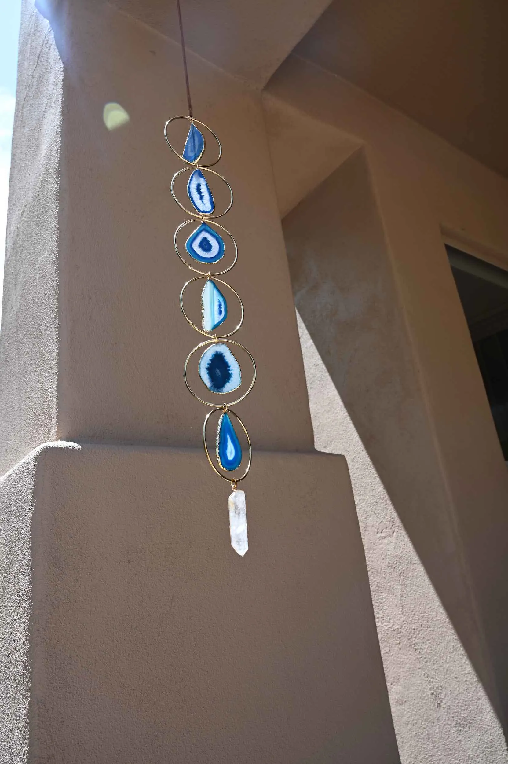 Indigo Skies Blue Agate Geode Hanger