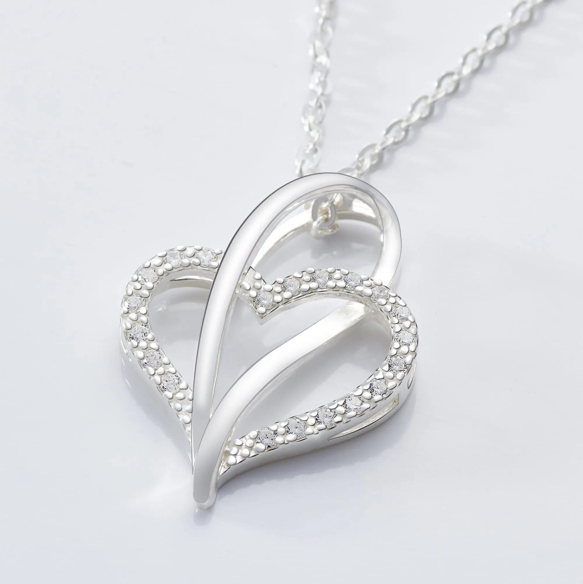 Infinite Love Knot Heart Silver Pendant