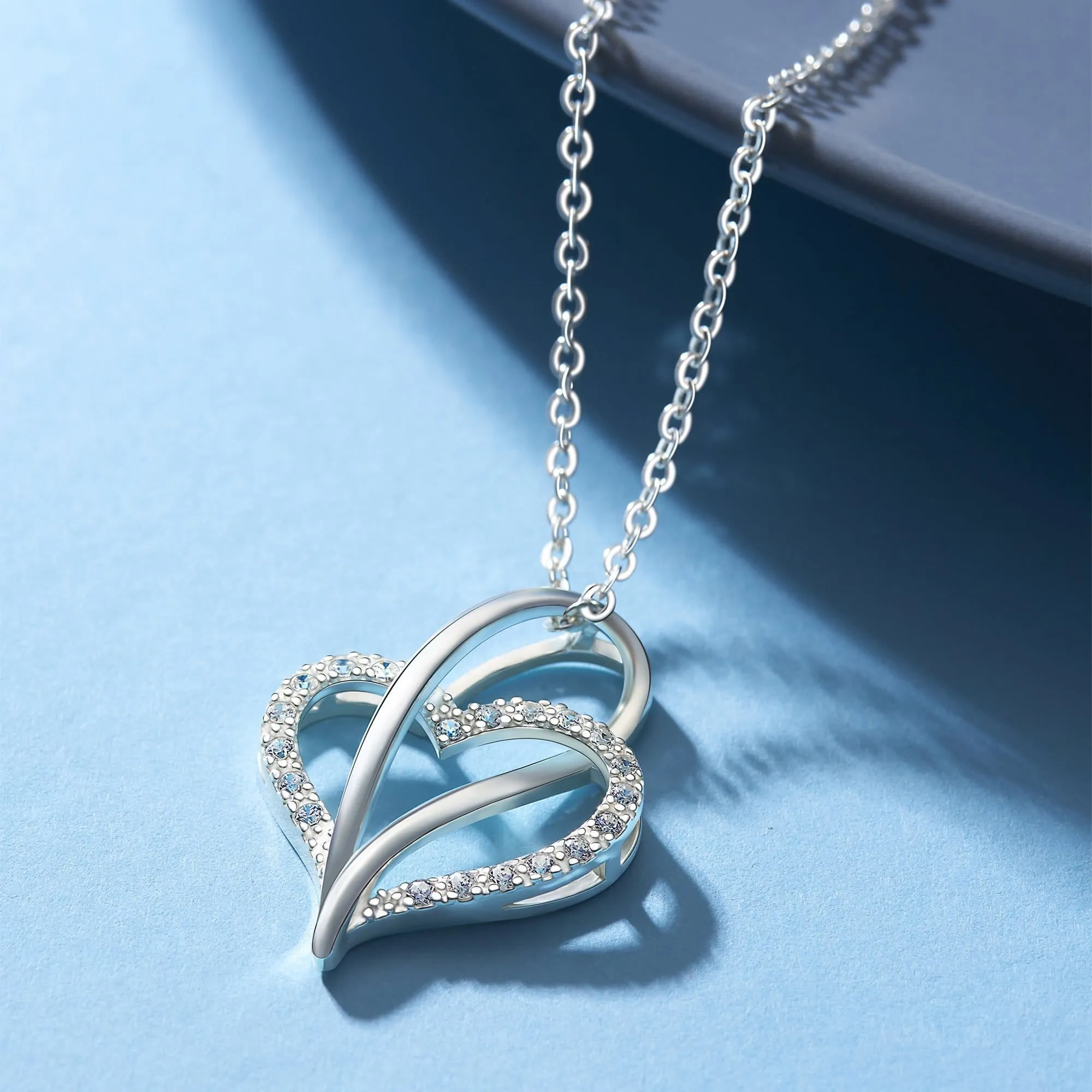 Infinite Love Knot Heart Silver Pendant