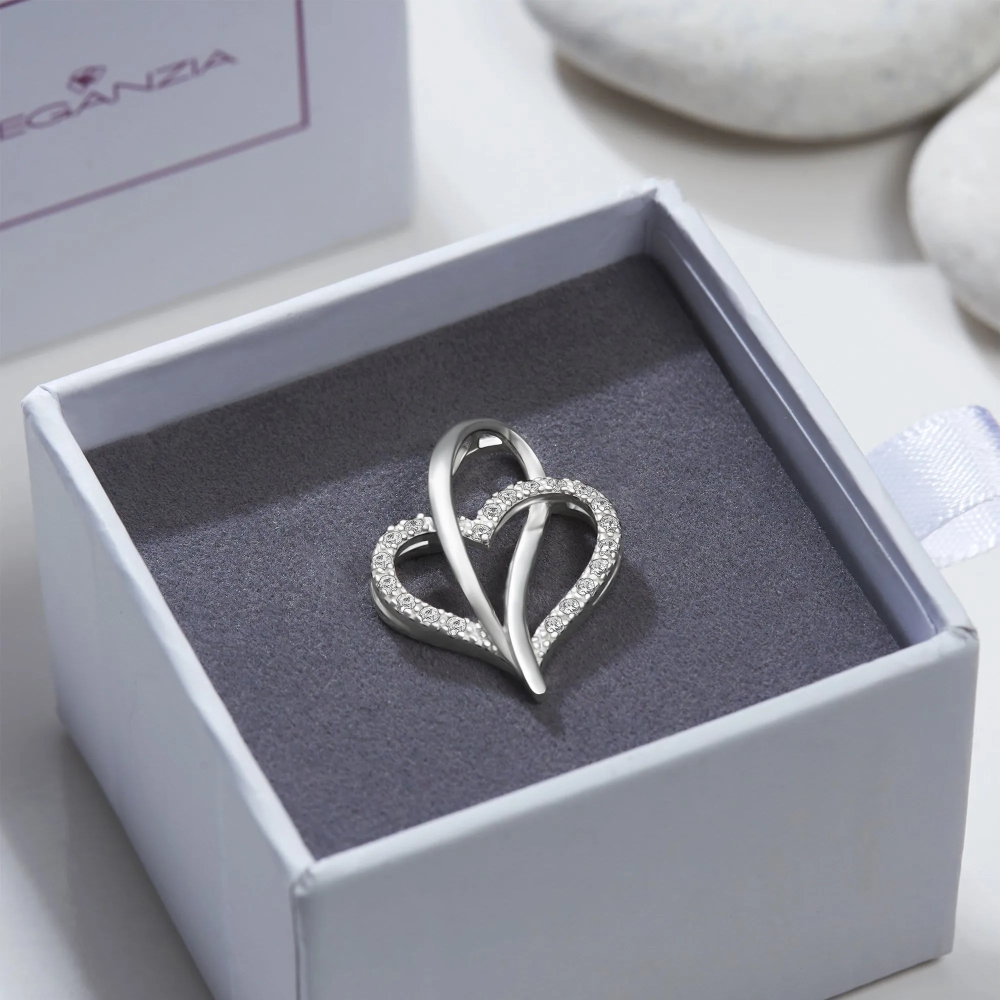 Infinite Love Knot Heart Silver Pendant