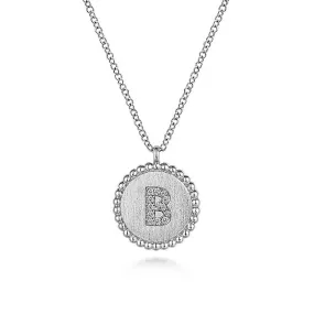 Initial B Medallion Necklace