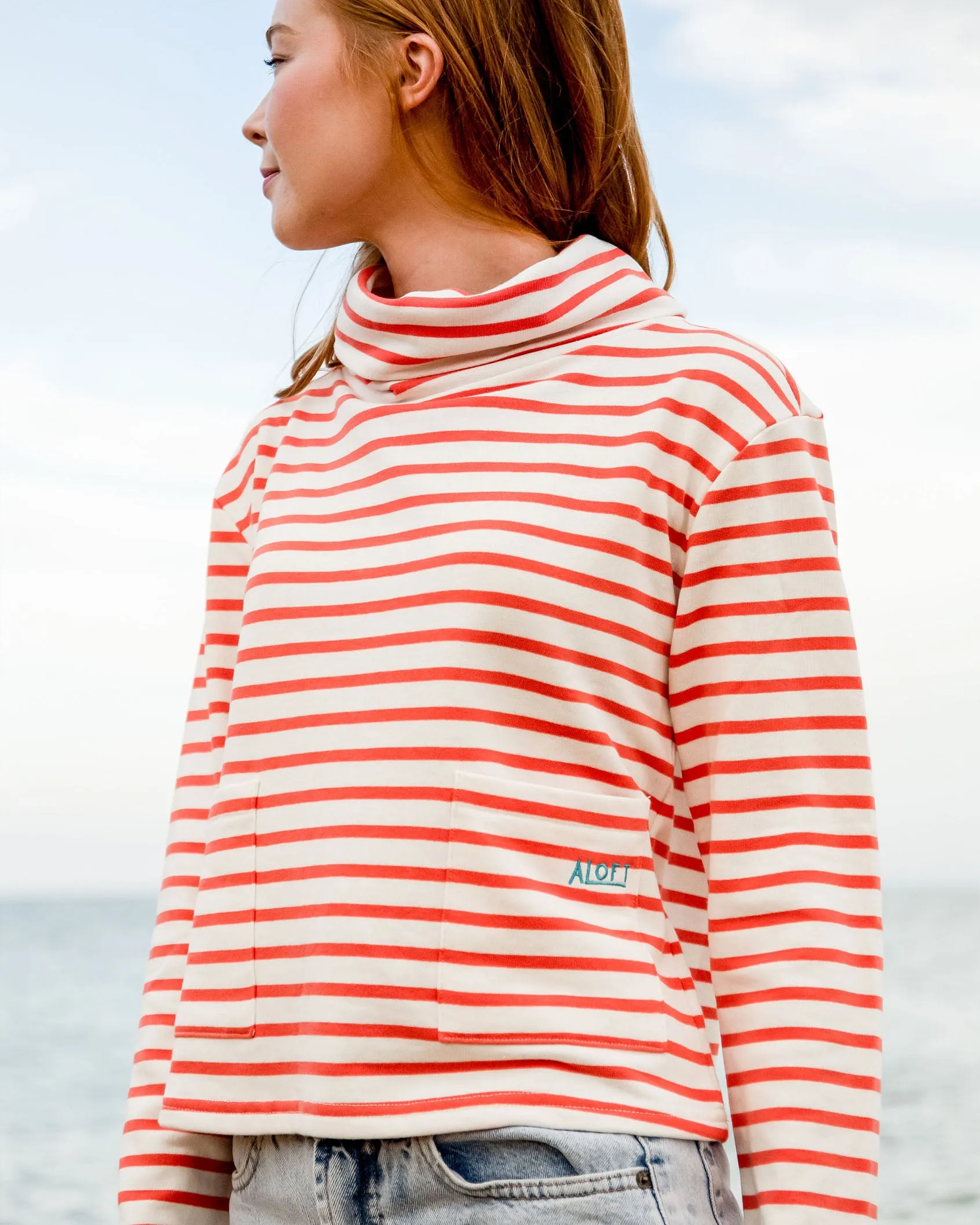 Issey Cowl Neck Stripe Sweat