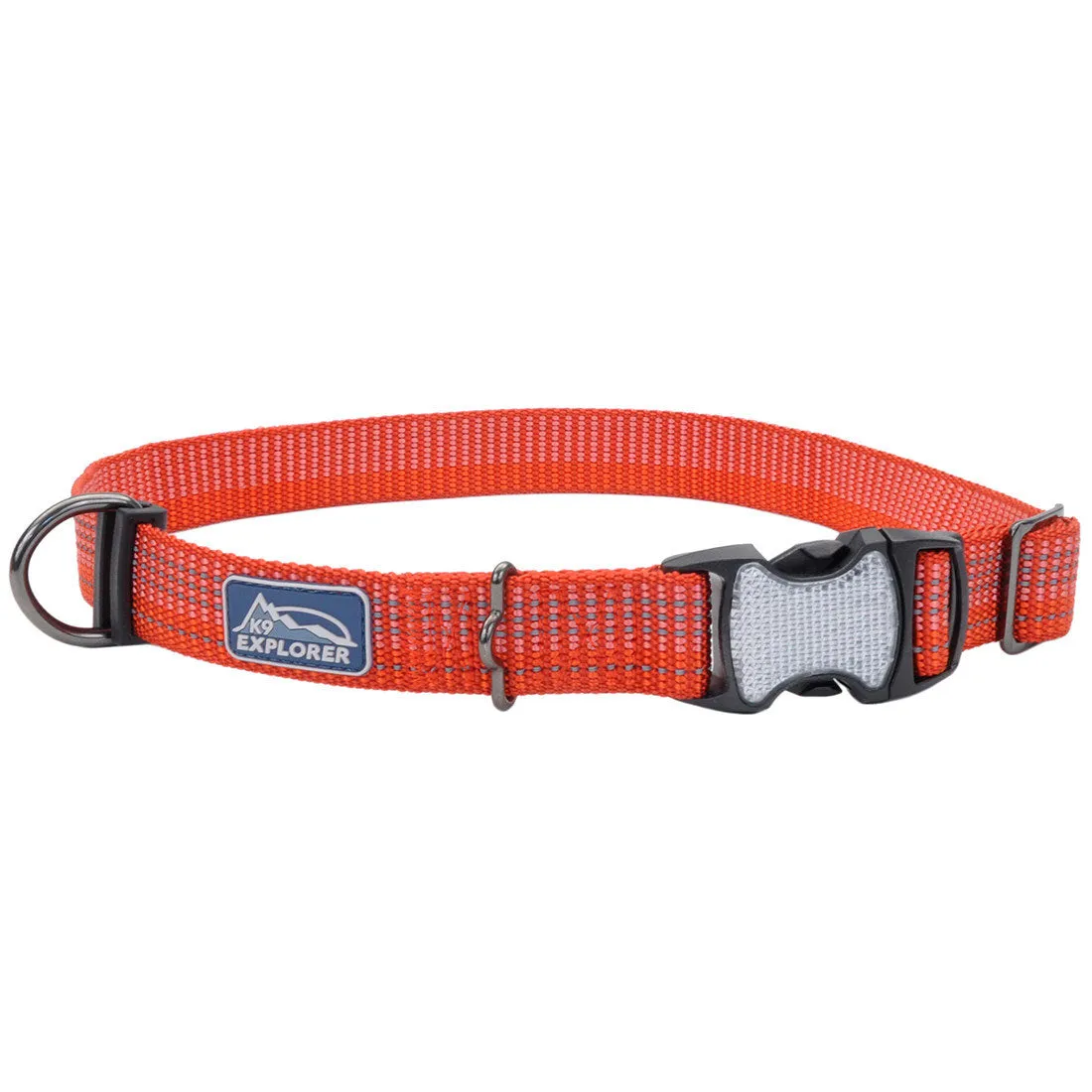 K9 Explorer Brights Reflective Adjustable Dog Collar, Red Medium