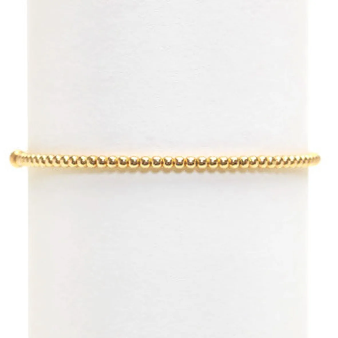 Karen Lazar  - 2 mm Yellow Gold Filled Bead Flex Bracelet