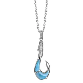 Larimar Kane Fishhook Pendant