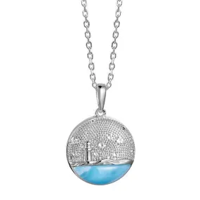 Larimar Lighthouse Medallion Pendant