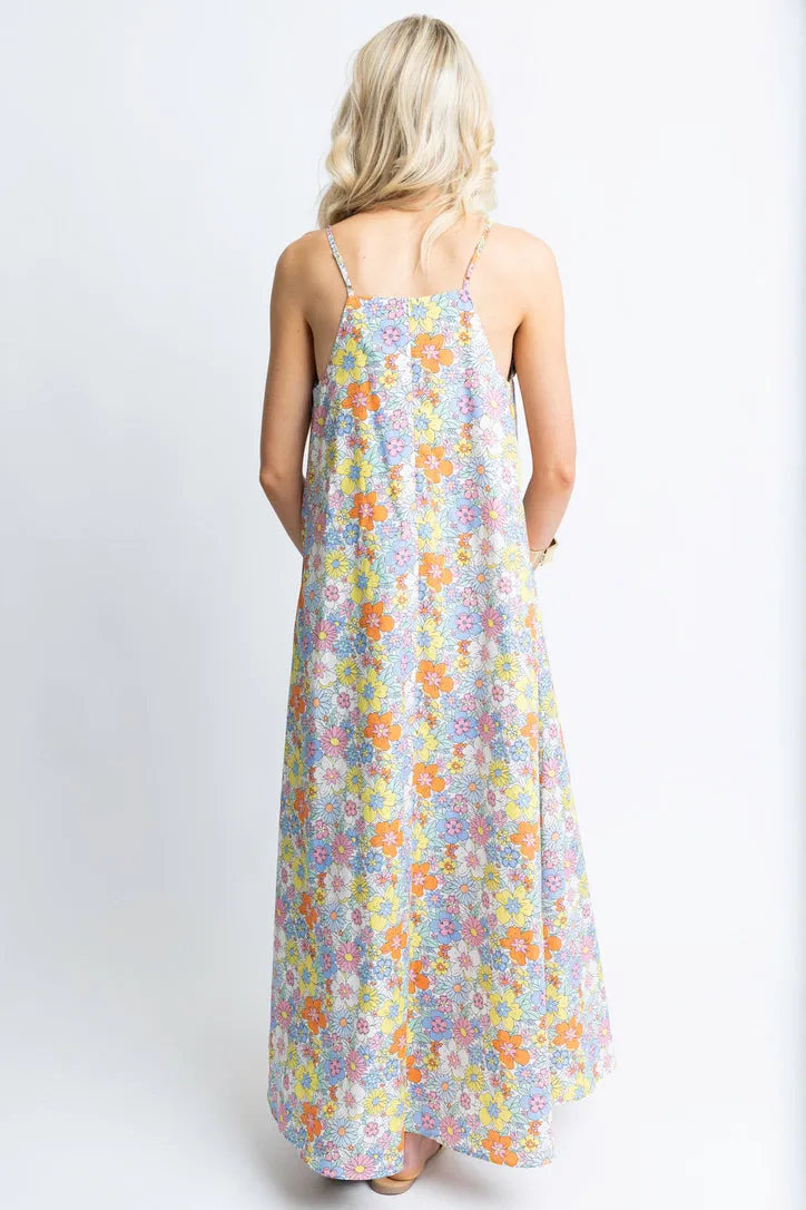 London Floral Ruffle Maxi Dress