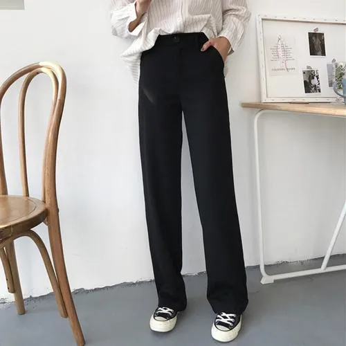 Loose High Waist Casual Long Pockets Pants