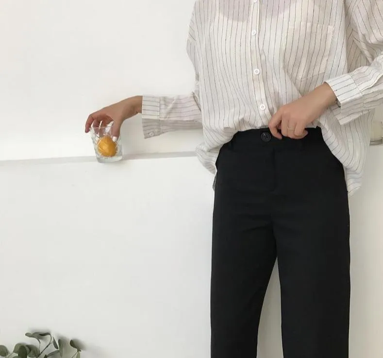 Loose High Waist Casual Long Pockets Pants