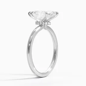 Marquise Secret Halo Diamond Engagement Ring [Setting Only] - EC105M