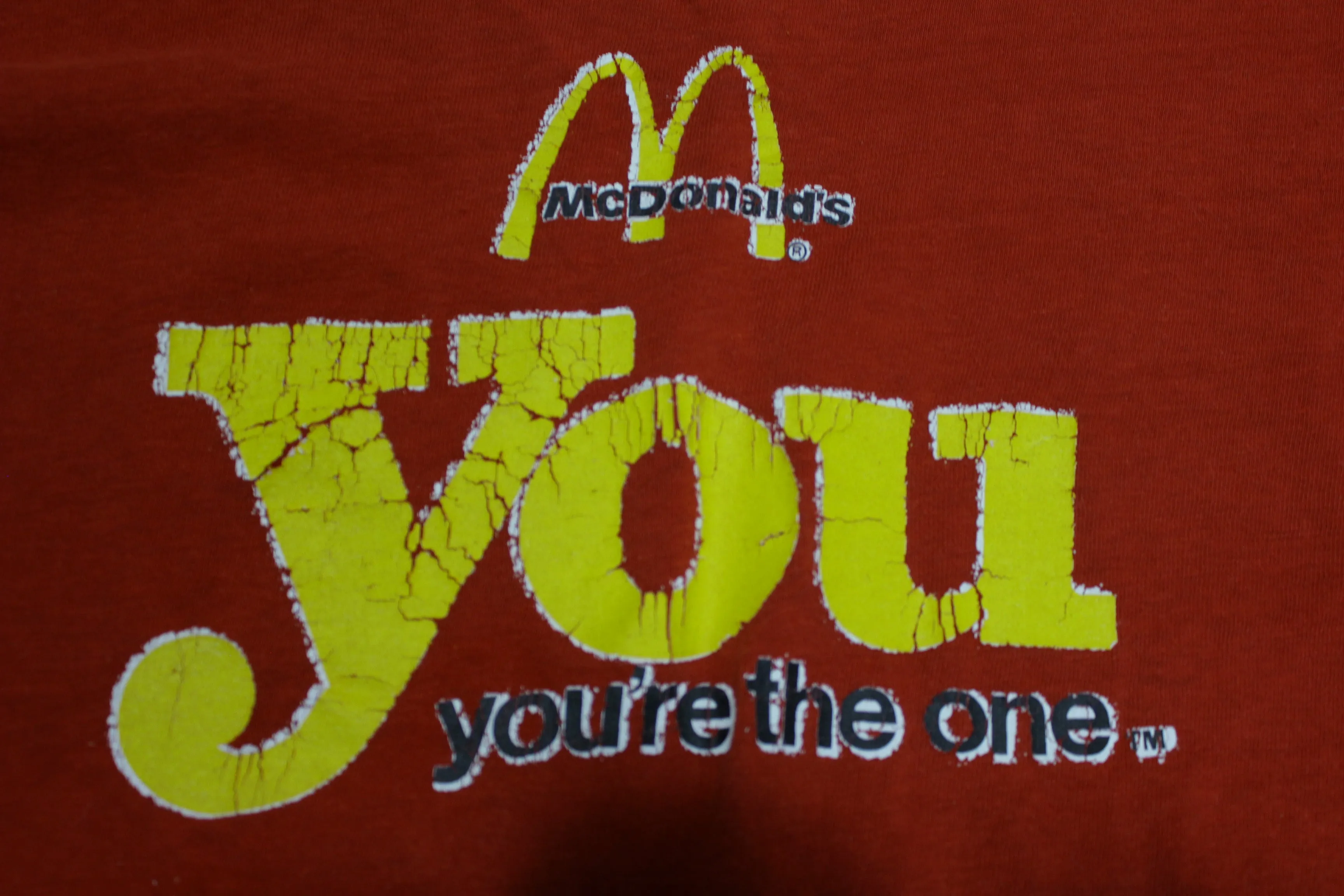 McDonald's 1975 YOU You're The One Vintage Champion Blue Bar 70's Original Slogan T-Shirt