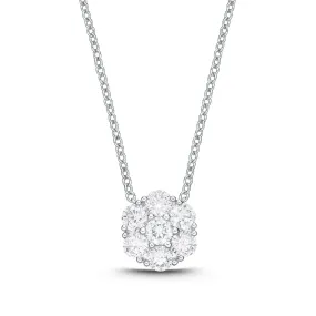 Memoire 18k White Gold Floral Diamond Bouquet Necklace