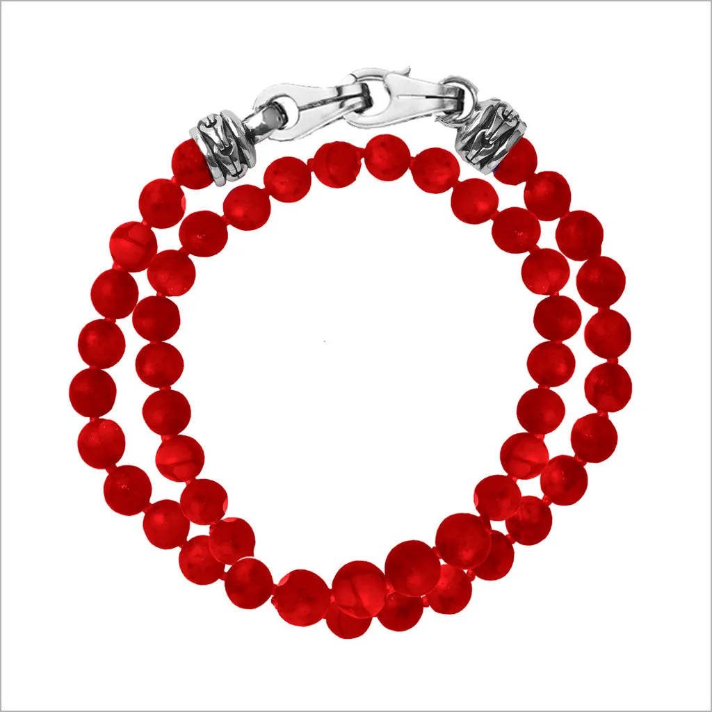 Men's Centauro Bamboo Coral Double Wrap 6mm Bead Bracelet