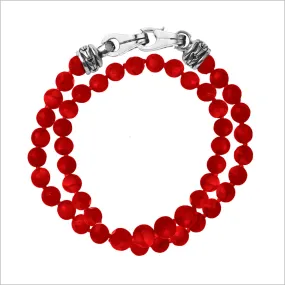 Men's Centauro Bamboo Coral Double Wrap 6mm Bead Bracelet