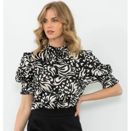 Mia Short Sleeve Print THML Top