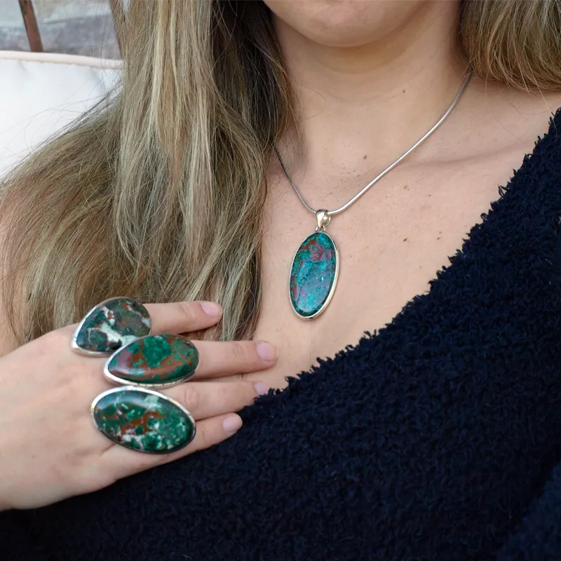 Montie Chrysocolla Statement Ring - F